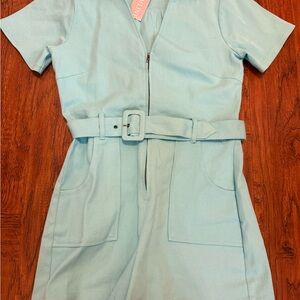 Stylish Light Blue Belted Jumpsuit